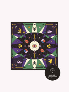 Edition Limitée - Foulards 100%. soir " Les Tatas Flingueuses X Comet Bopp" - Vert